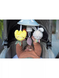Taf Toys garden pram mobile with soft bunny, carrot teether, and rattling tulip (British brand)