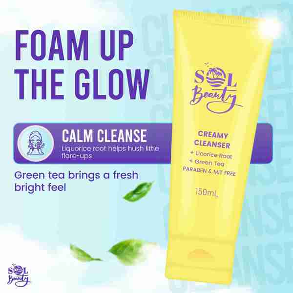 Sol Beauty creamy face cleanser 150ml with hyaluronic acid, UK version