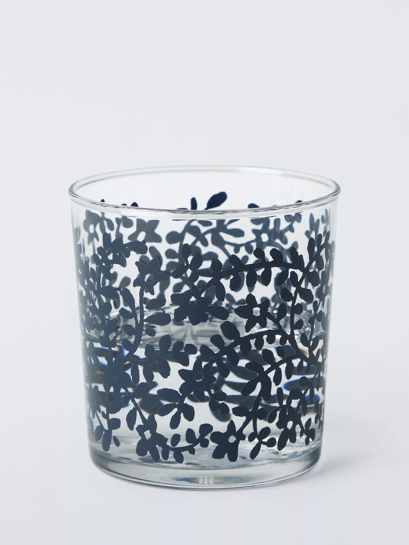 John Lewis Mila floral print glass tumbler 380ml - British product