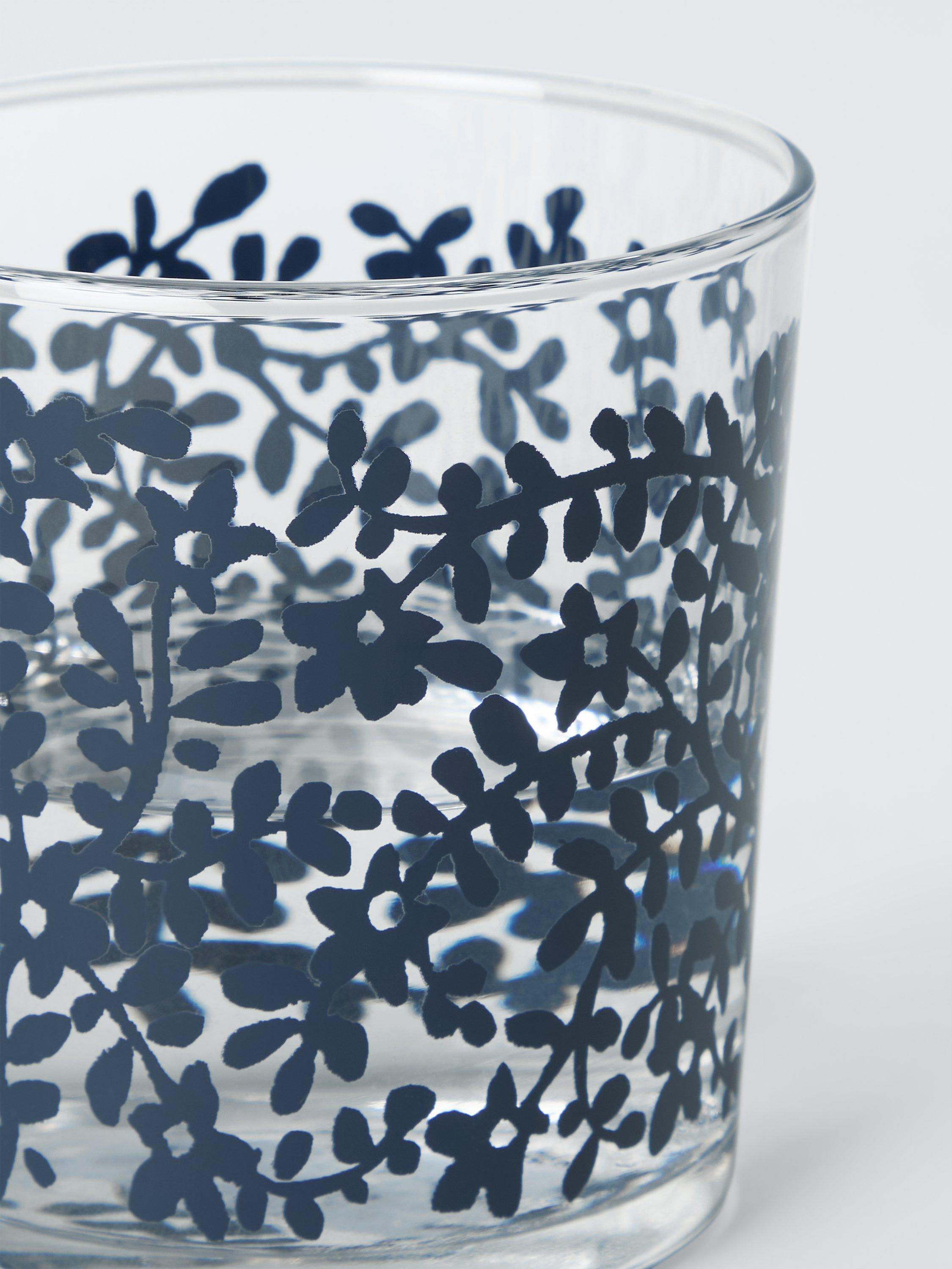 John Lewis Mila floral print glass tumbler 380ml - British product