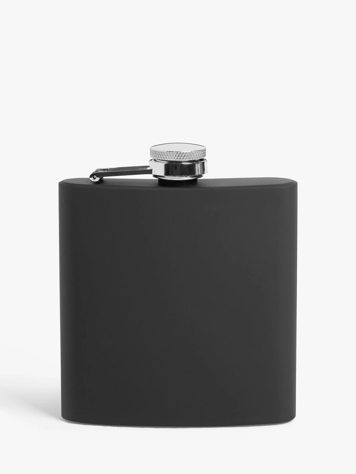 John Lewis stainless steel hip flask with funnel H9.5cm, imported from the UK
