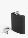 John Lewis stainless steel hip flask with funnel H9.5cm, imported from the UK