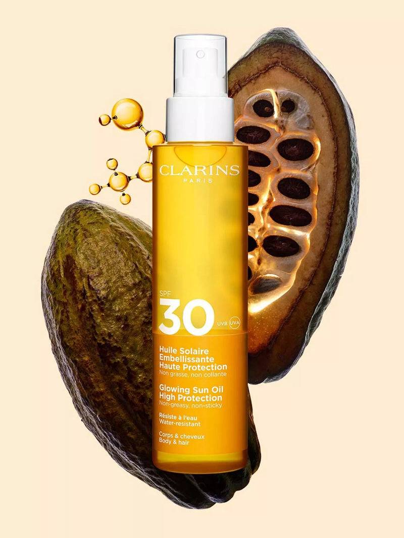 Clarins Glowing Sun Oil High Protection SPF 30 150ml - British product