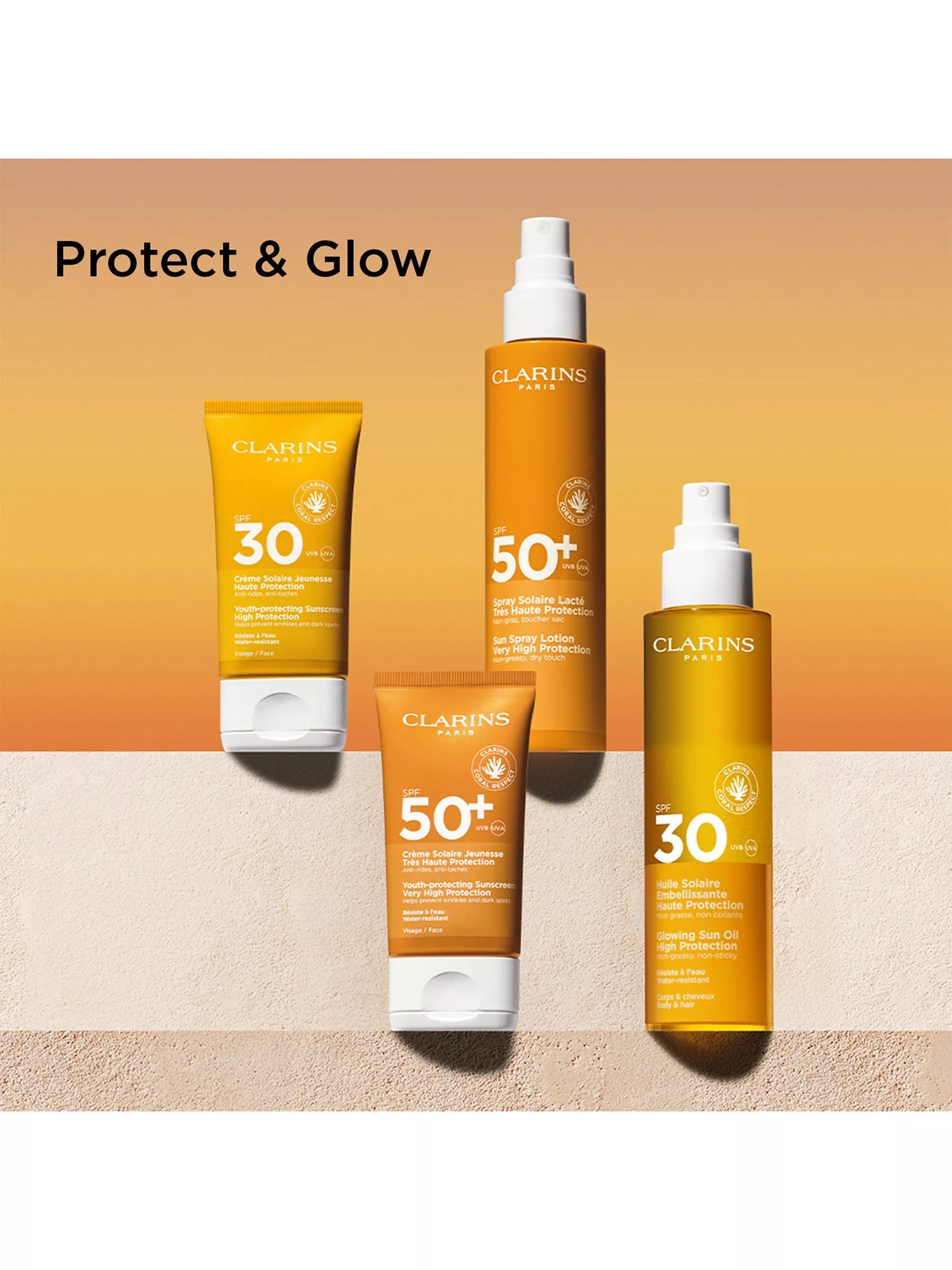Clarins Glowing Sun Oil High Protection SPF 30 150ml - British product