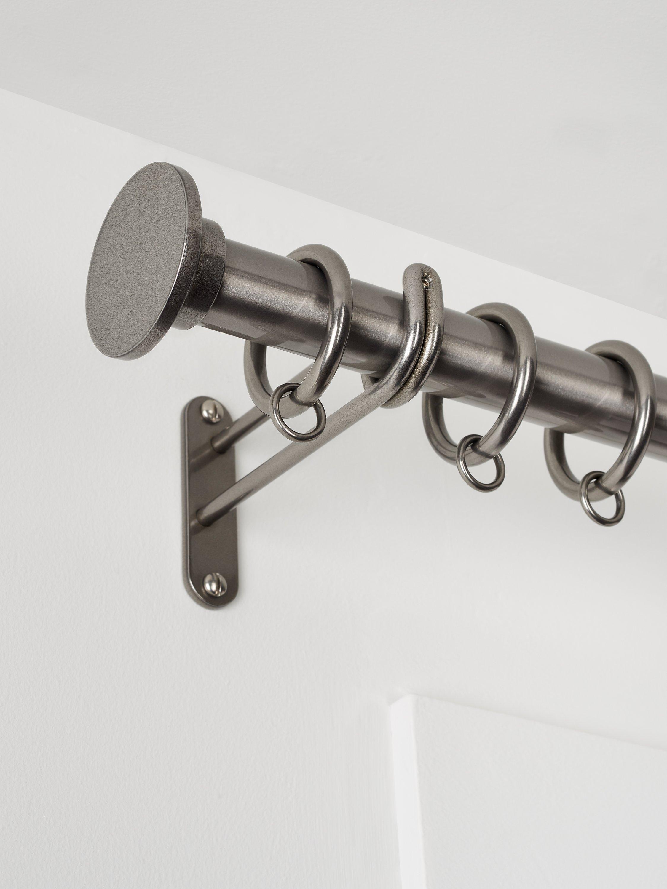 John Lewis Select Classic curtain pole 25mm with rings and disc finial, imported from the UK