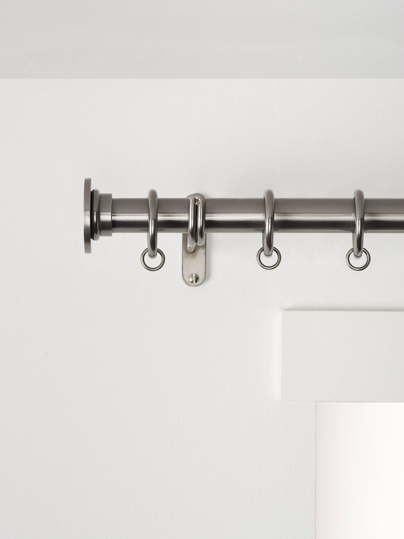 John Lewis Select Classic curtain pole 25mm with rings and disc finial, imported from the UK