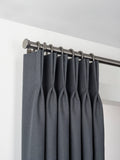 John Lewis Select Classic Curtain Pole with Rings and Stud Finial, Wall Fix, Dia.25mm, Polished Clear, L100cm