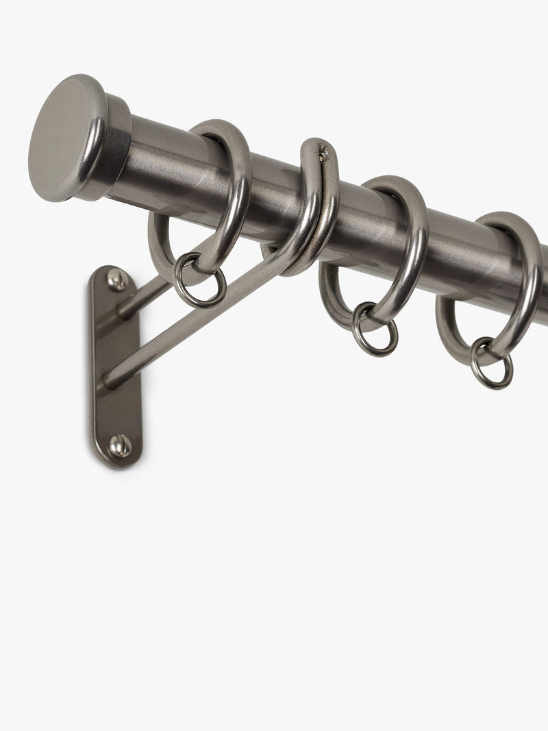 John Lewis Select Classic curtain pole 25mm with rings and finial - British product