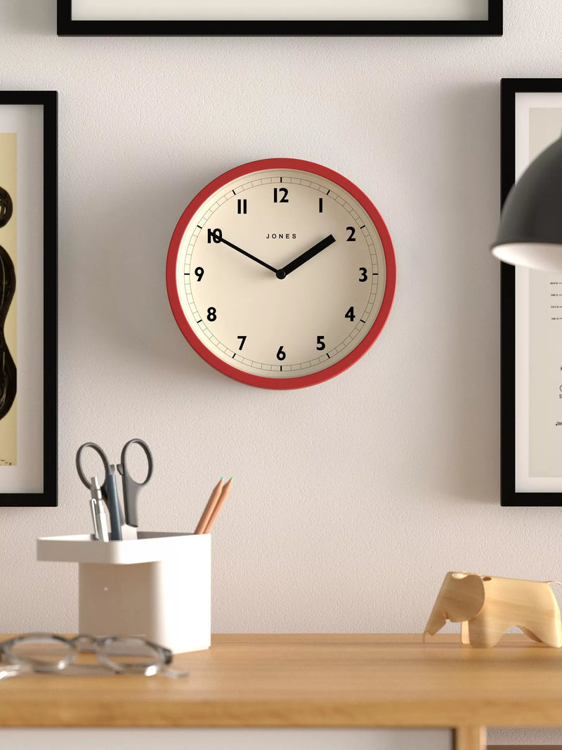 Jones round analogue wall clock 20cm, UK version