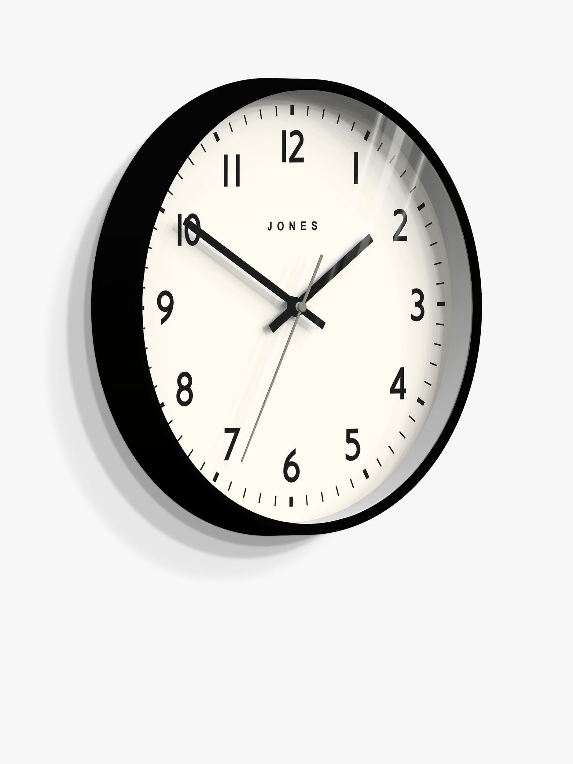 Jones Clocks Jam analogue wall clock 30cm black, UK version
