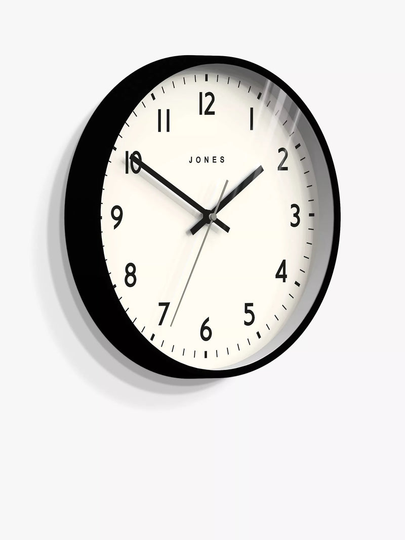 Jones Clocks Jam analogue wall clock 30cm black, UK version