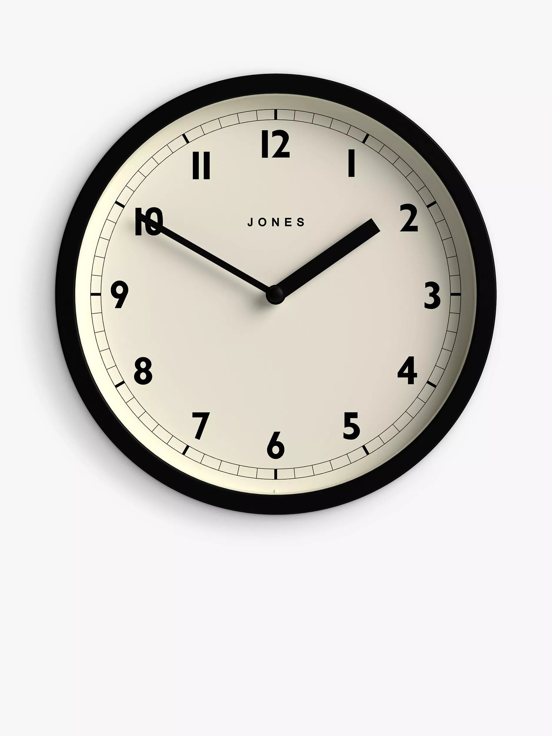 Contemporary Round Analogue Wall Clock with Acrylic Case and Glass Lens, 20cm