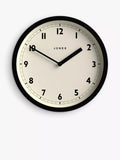 Contemporary Round Analogue Wall Clock with Acrylic Case and Glass Lens, 20cm