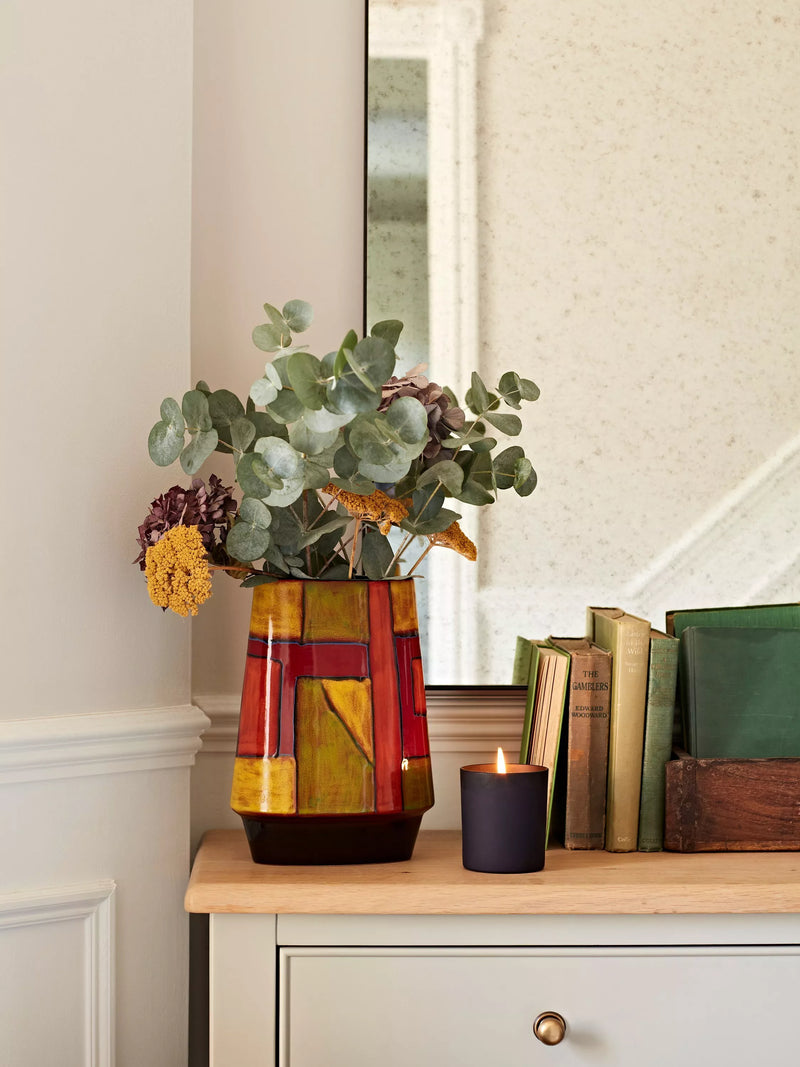 Poole Pottery Keystone Vase 150th Anniversary Orange Yellow H26cm, imported from the UK