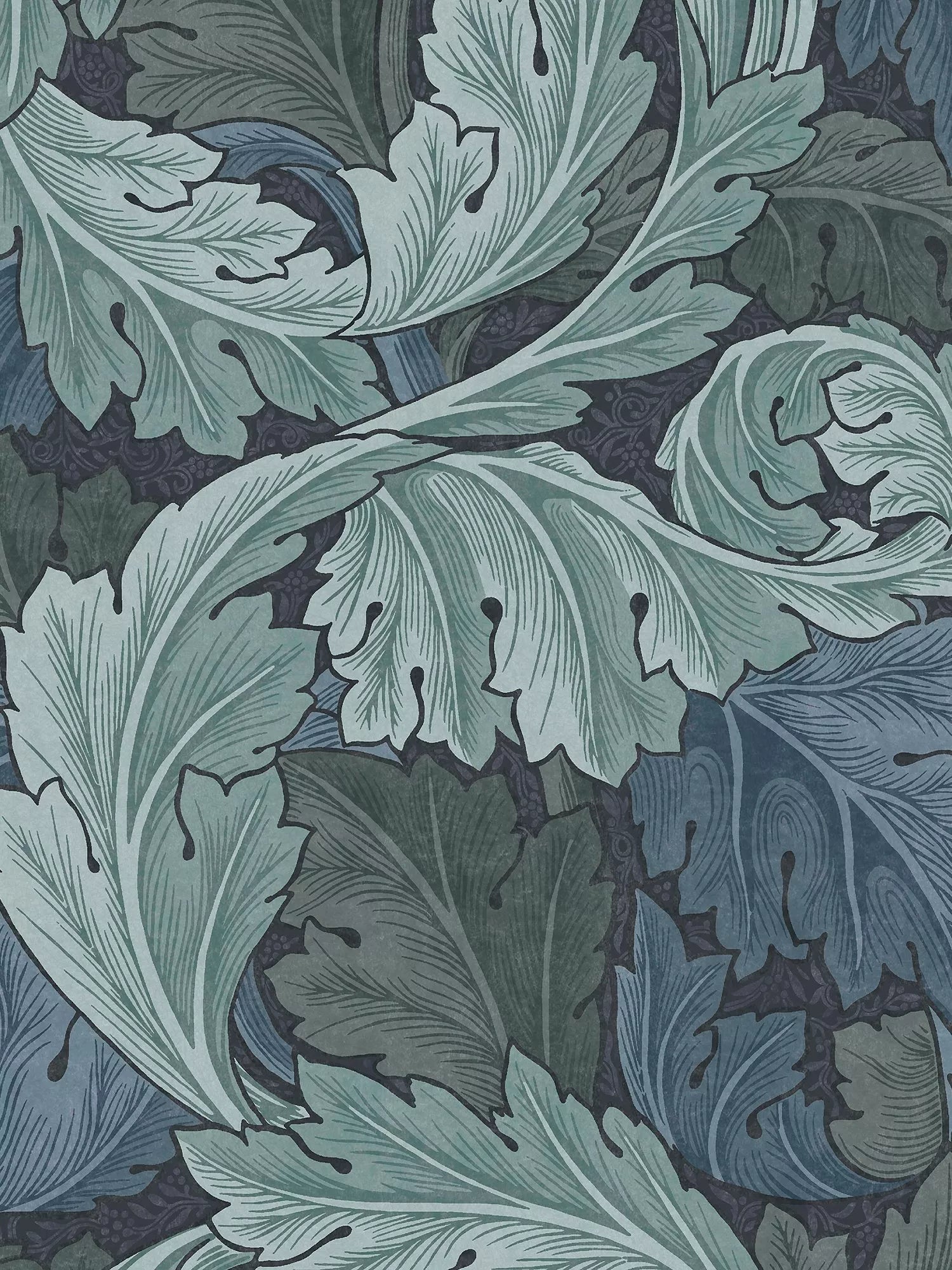 Acanthus Pattern Wallpaper in Sage Duck Egg