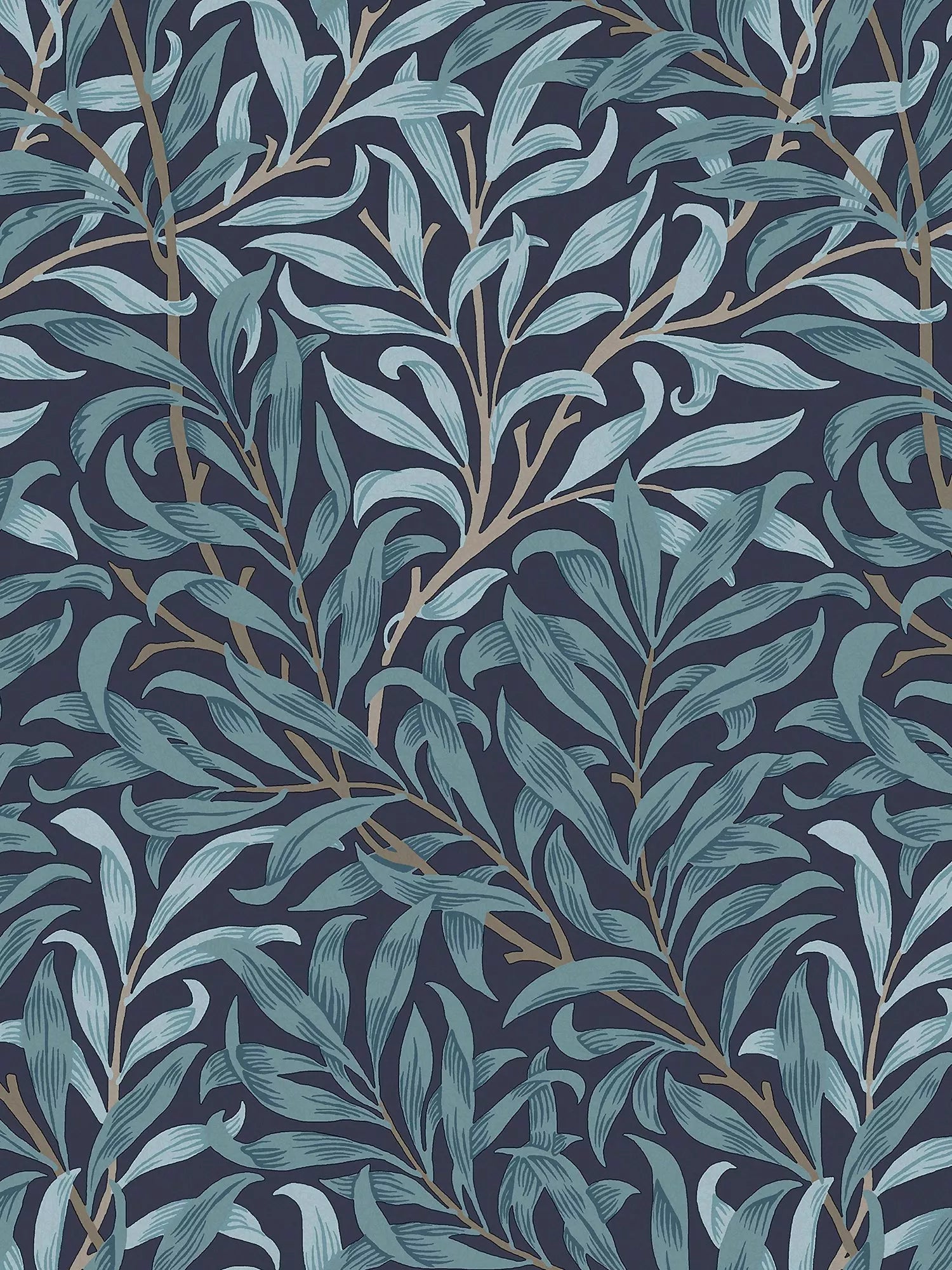 William Morris At Home Willow Bough Wallpaper, Deep Blue