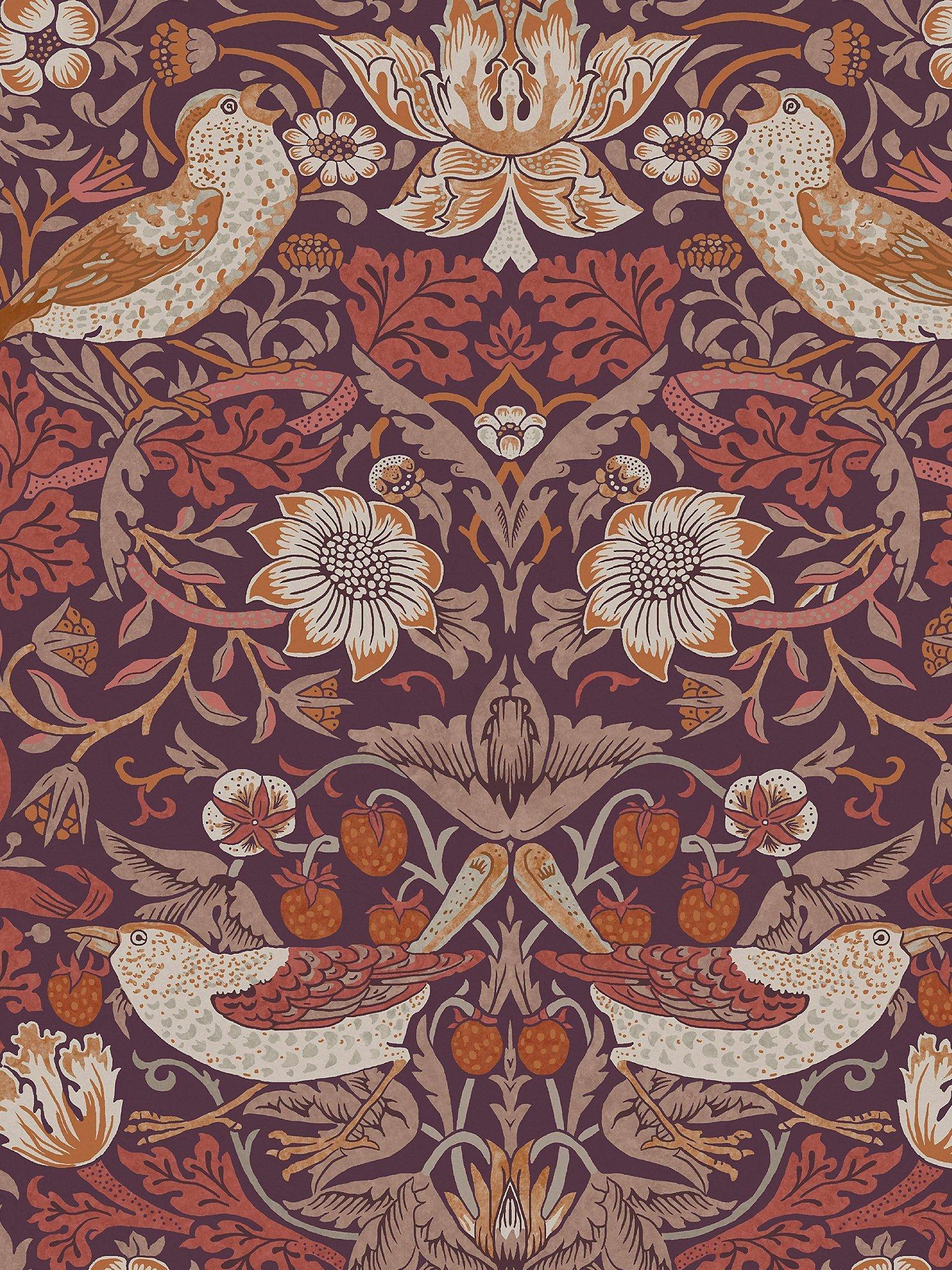 William Morris Strawberry Thief pattern wallpaper (British brand)