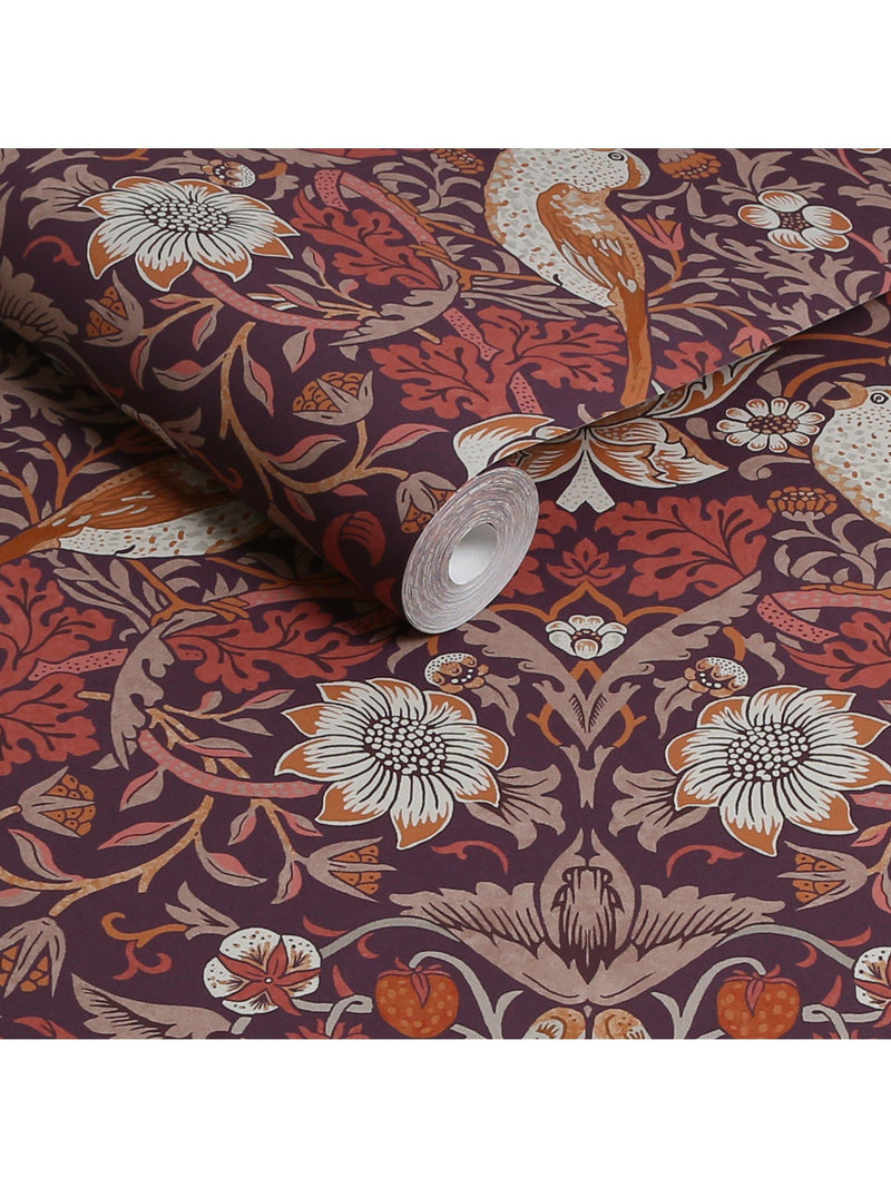 William Morris Strawberry Thief pattern wallpaper (British brand)