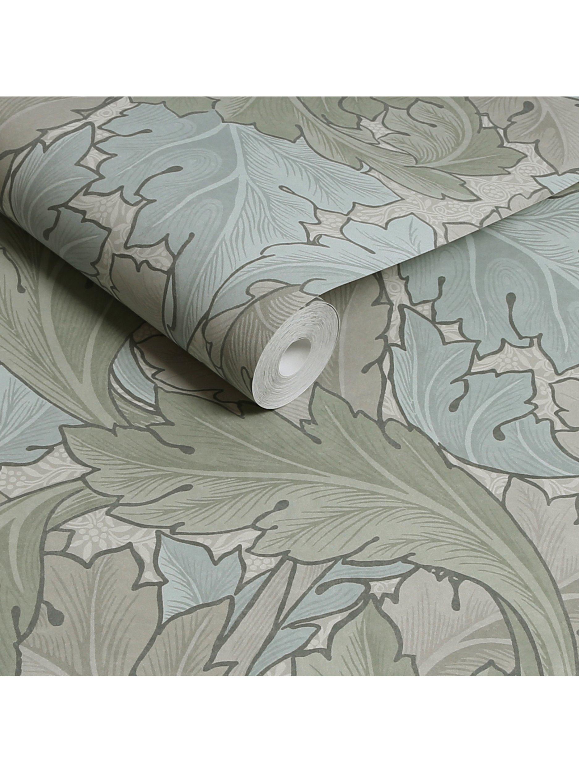 Acanthus Pattern Wallpaper in Sage Duck Egg