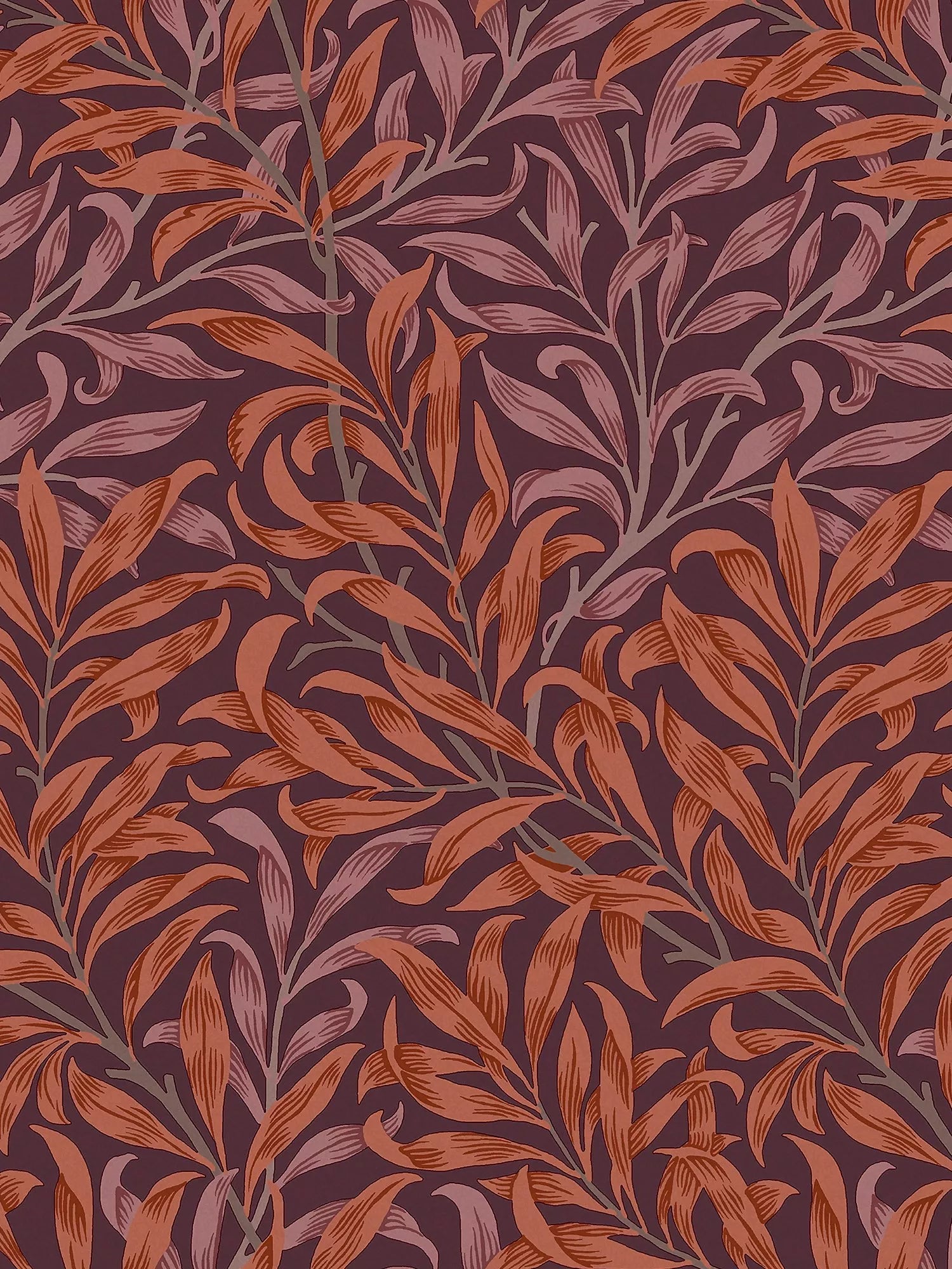 William Morris At Home Willow Bough Wallpaper, Plum