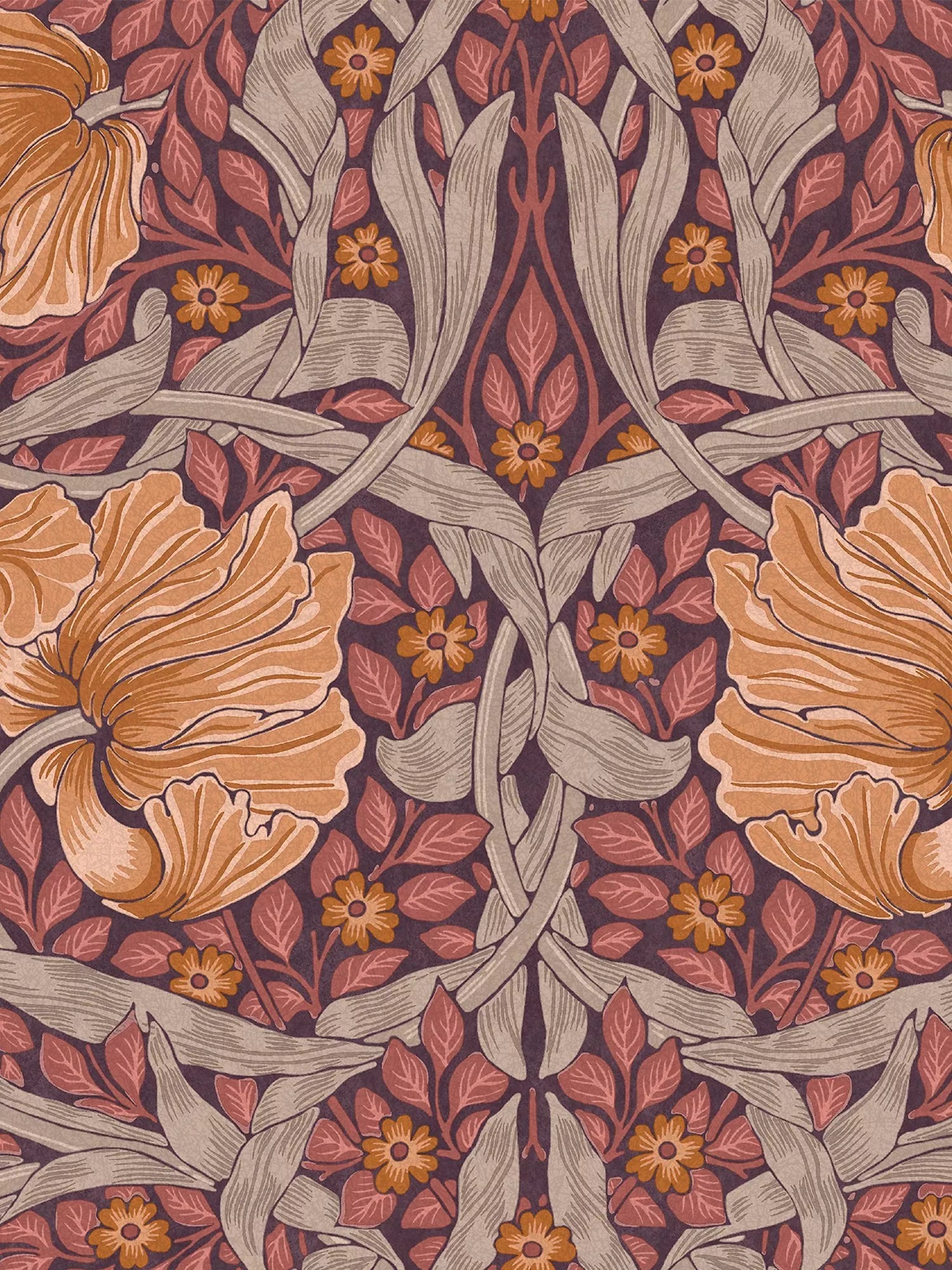 William Morris At Home Pimpernel Wallpaper - Grey