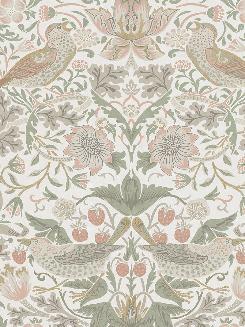 Strawberry Thief Patterned Wallpaper