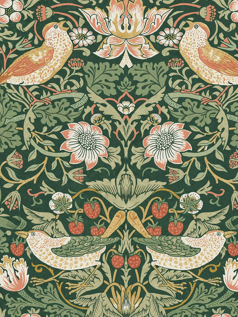 Strawberry Thief Patterned Wallpaper