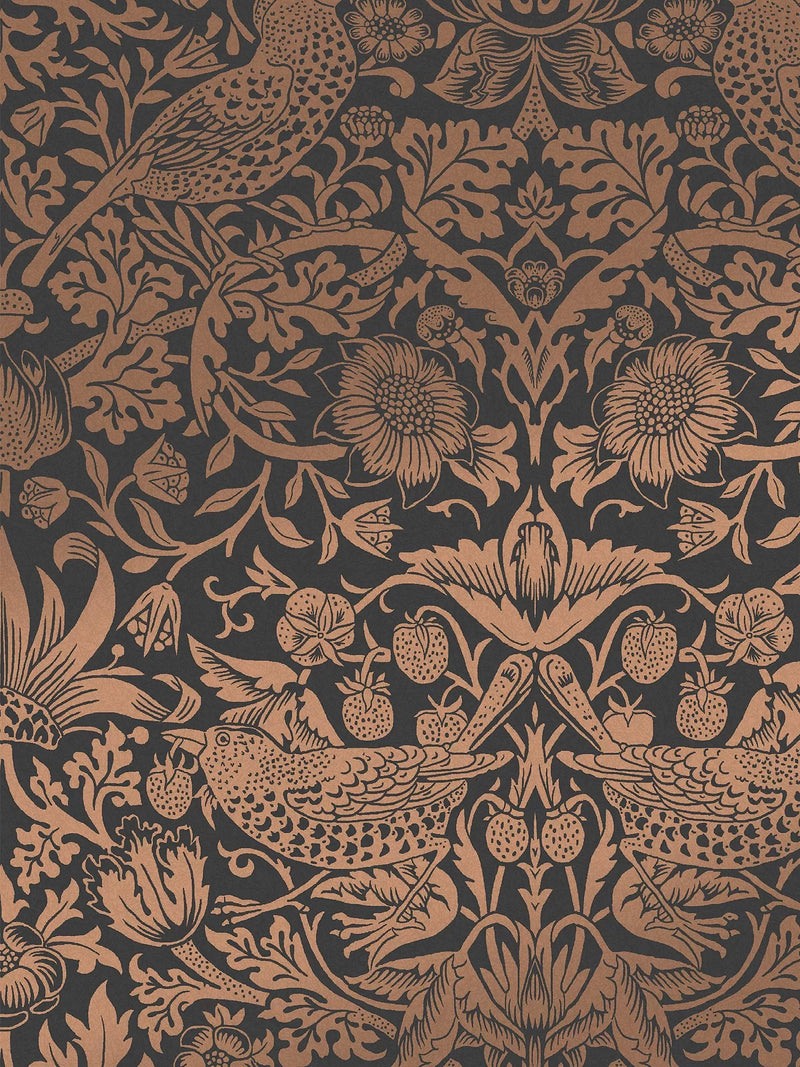 William Morris At Home Strawberry Thief Fibrous Wallpaper - 124235