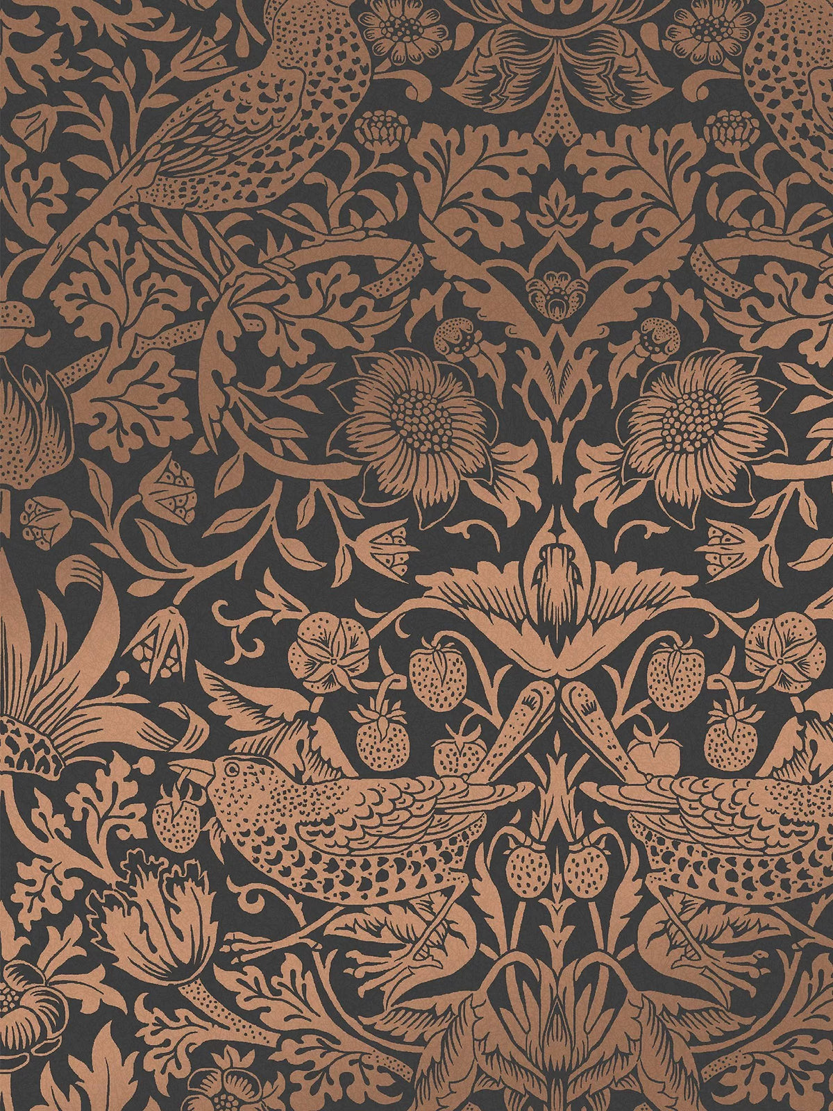 William Morris At Home Strawberry Thief Fibrous Wallpaper - 124235