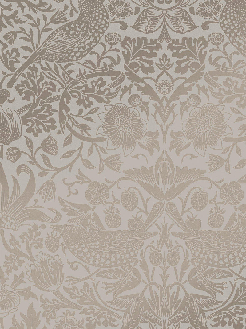 William Morris At Home Strawberry Thief Fibrous Wallpaper