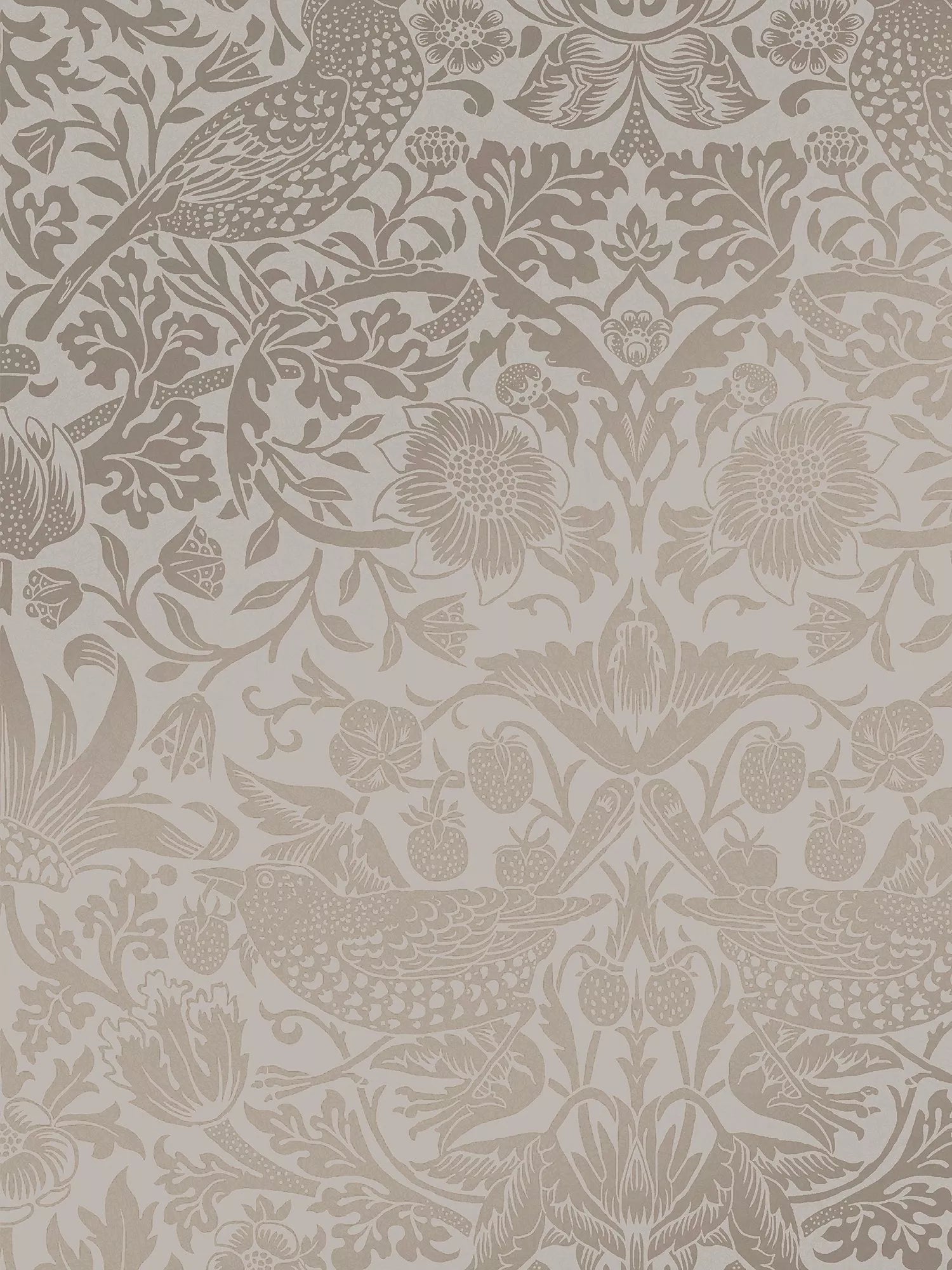 William Morris At Home Strawberry Thief Fibrous Wallpaper - 124237