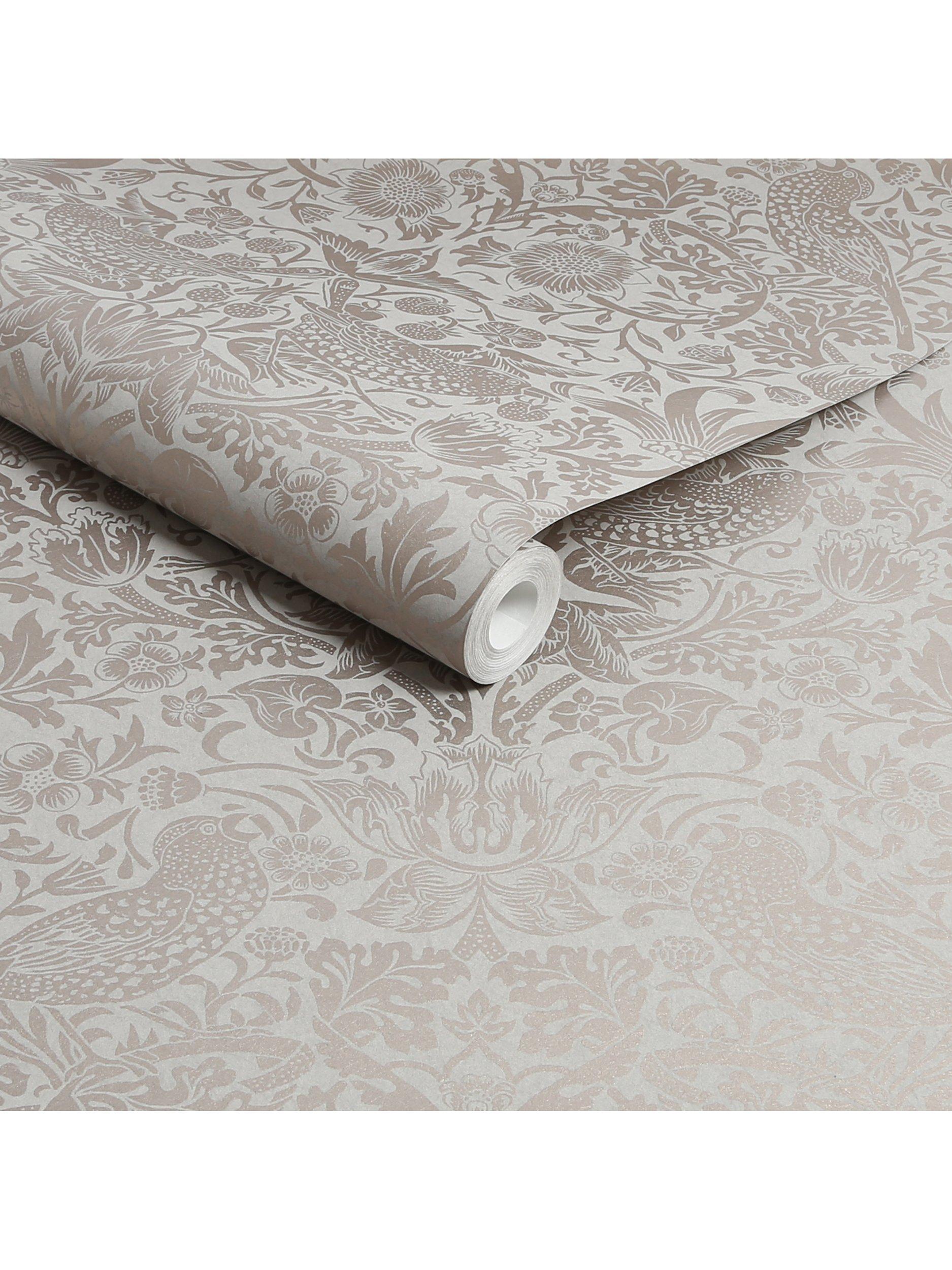 William Morris At Home Strawberry Thief Fibrous Wallpaper