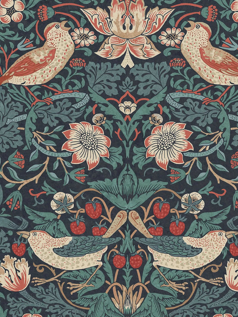 Strawberry Thief Patterned Wallpaper