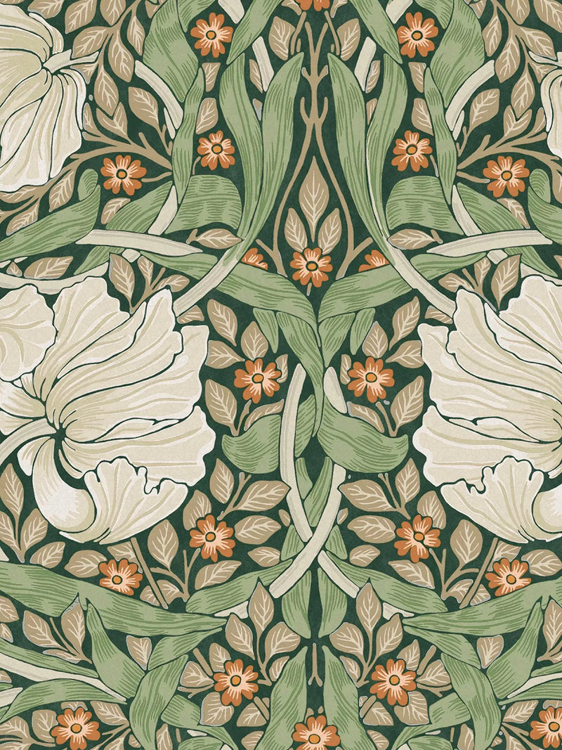 William Morris At Home Pimpernel Wallpaper - Green