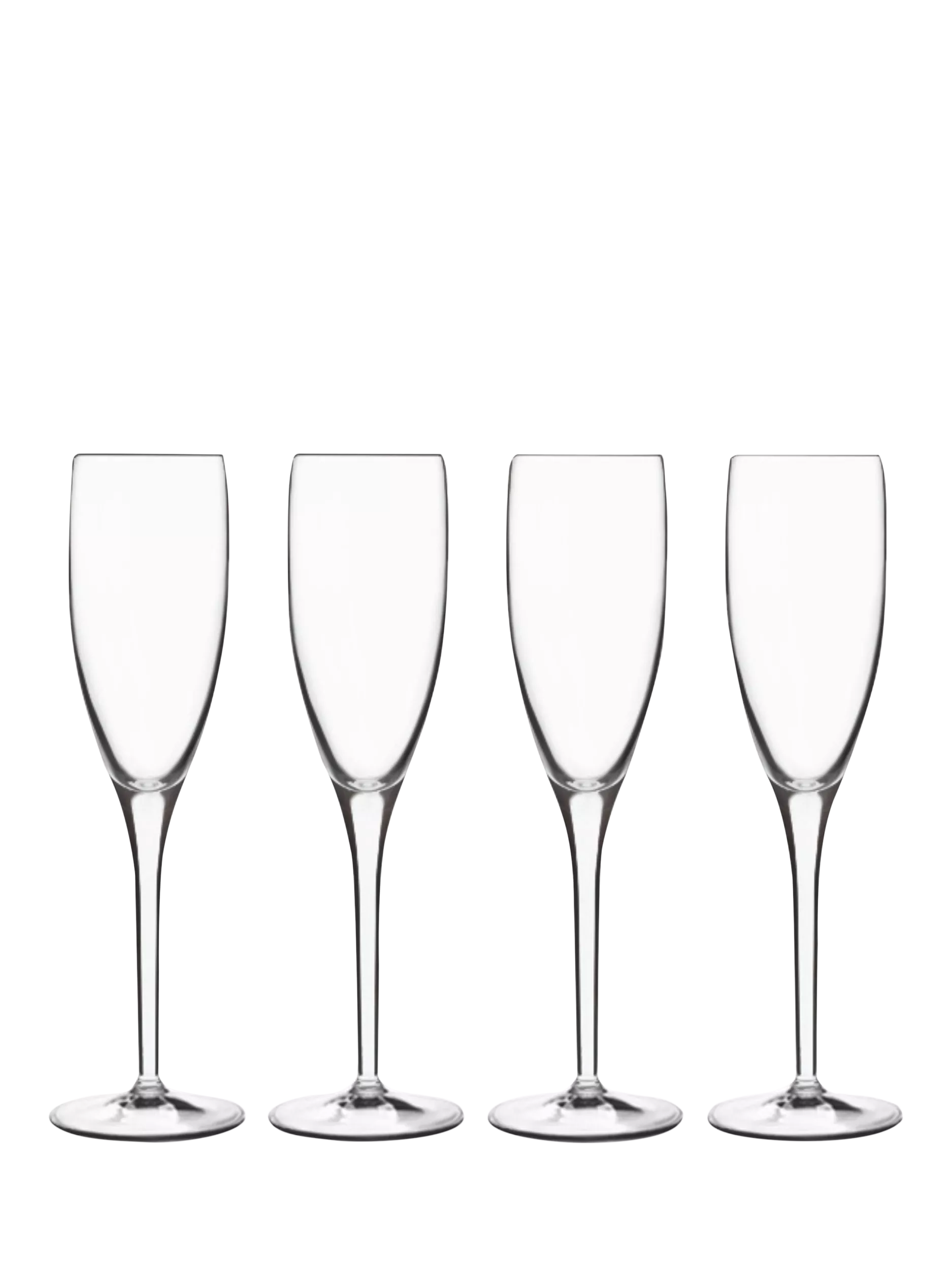 Luigi Bormioli glass flute set clear 200ml, imported from the UK