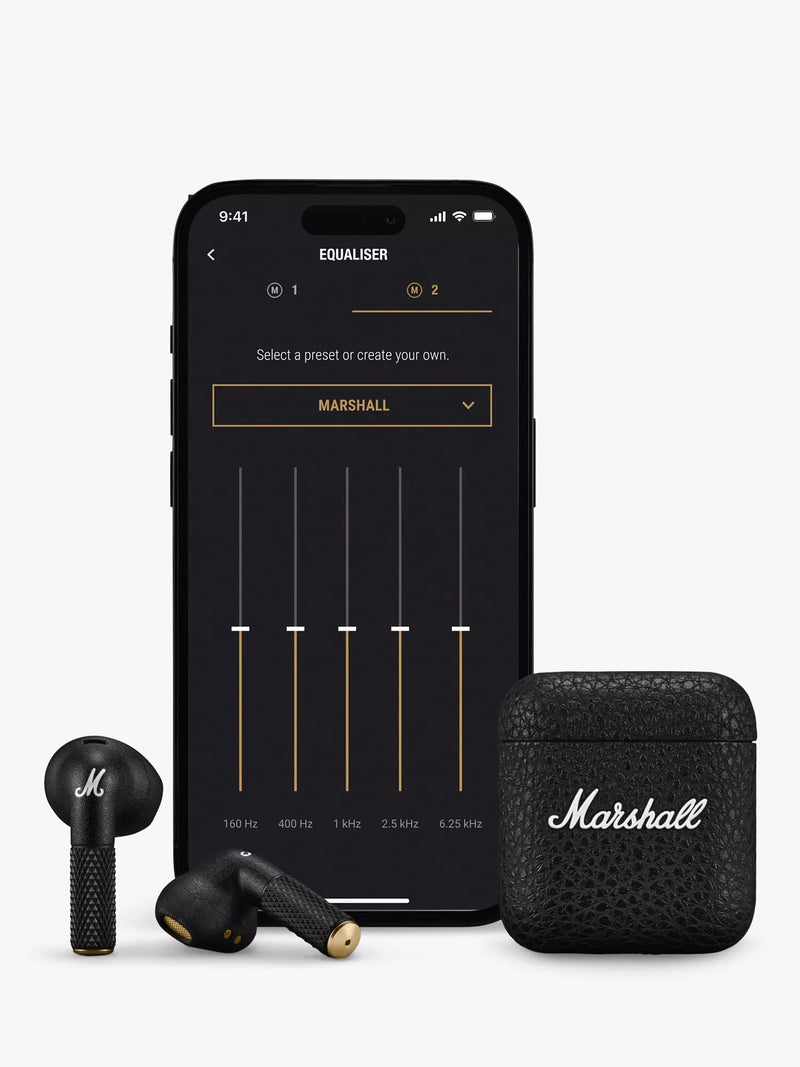 Marshall Minor IV black true wireless earbuds - British product