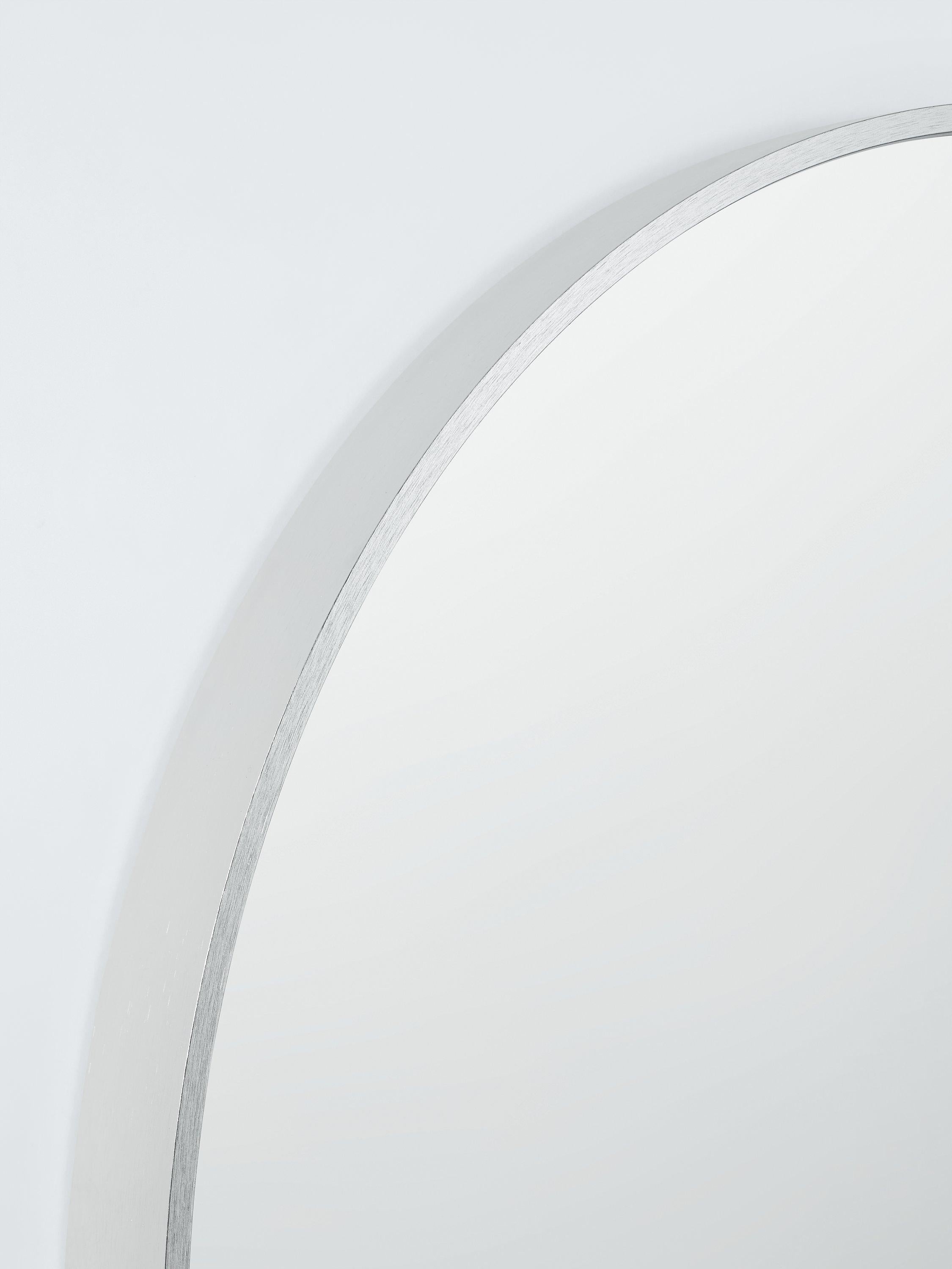 John Lewis round aluminium frame wall mirror 65cm silver, imported from the UK
