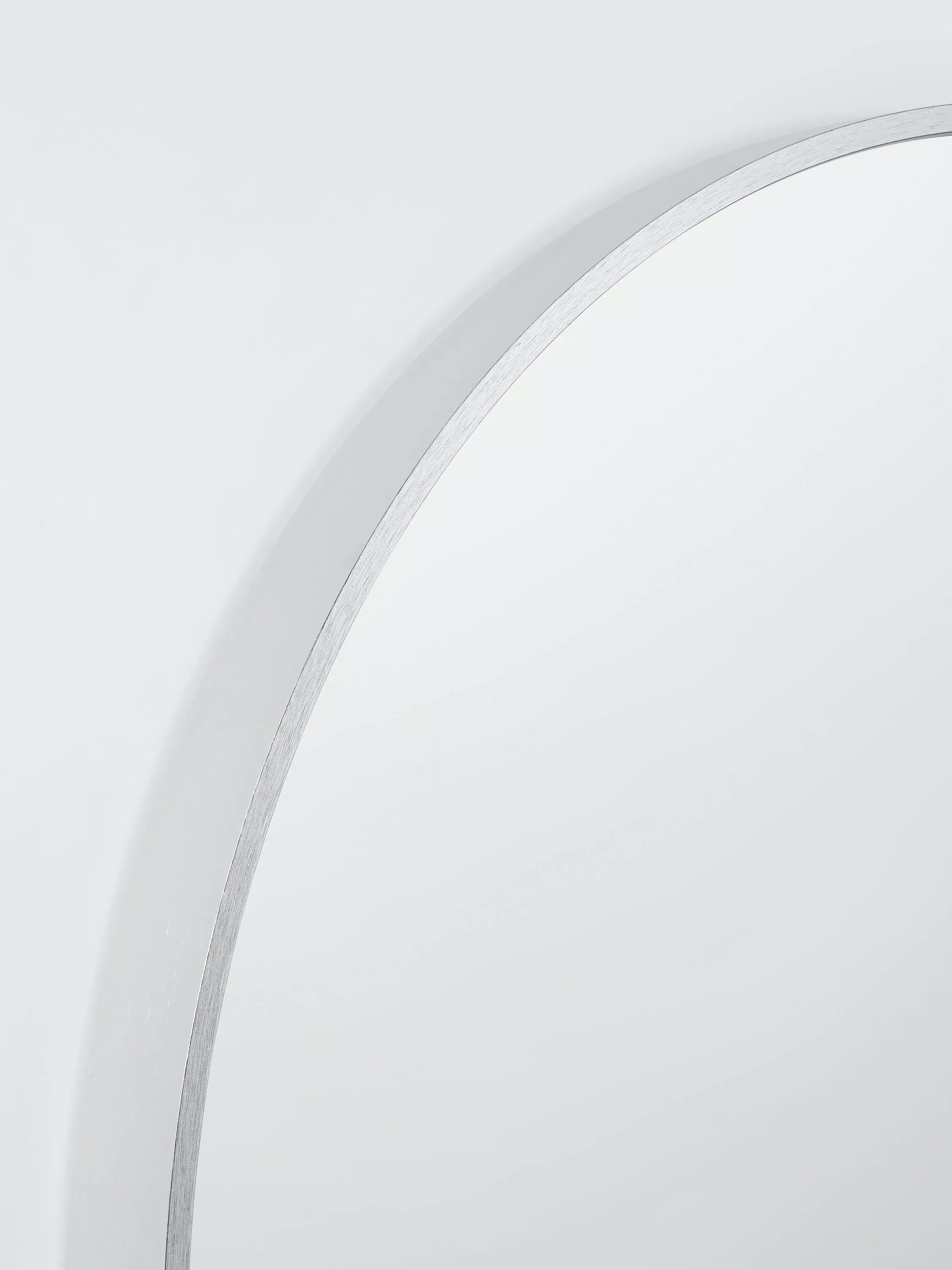 John Lewis round aluminium frame wall mirror 65cm silver, imported from the UK