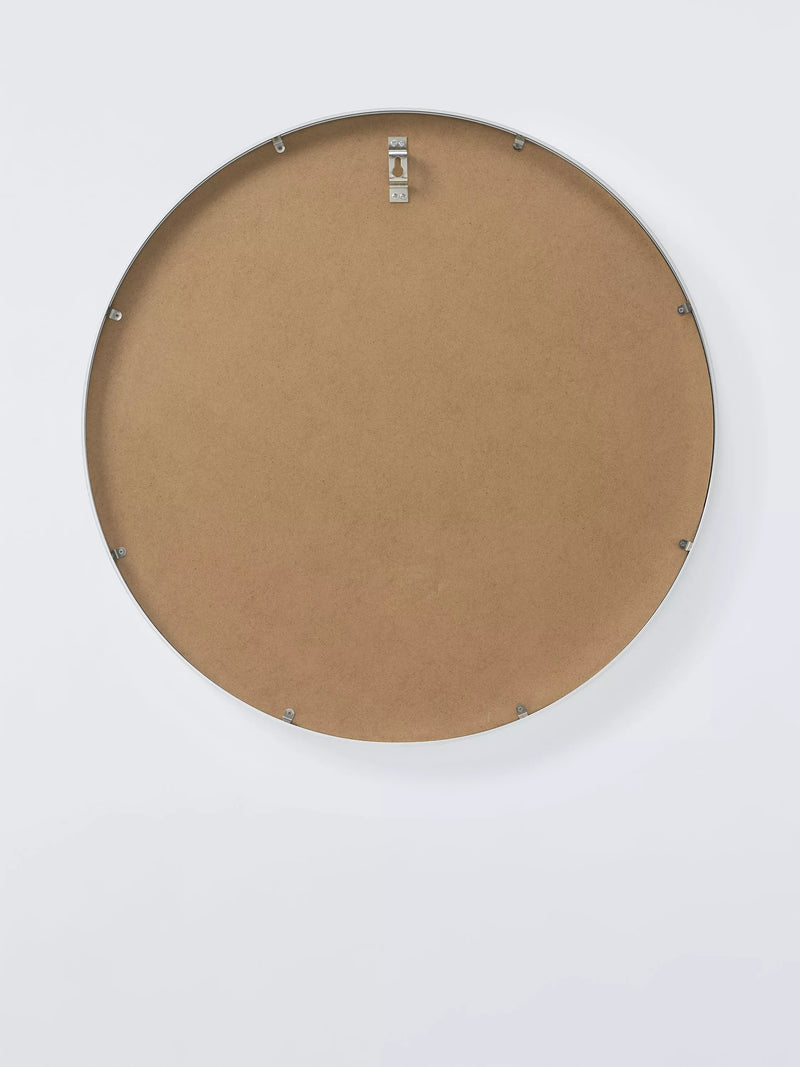 John Lewis round aluminium frame wall mirror 65cm silver, imported from the UK