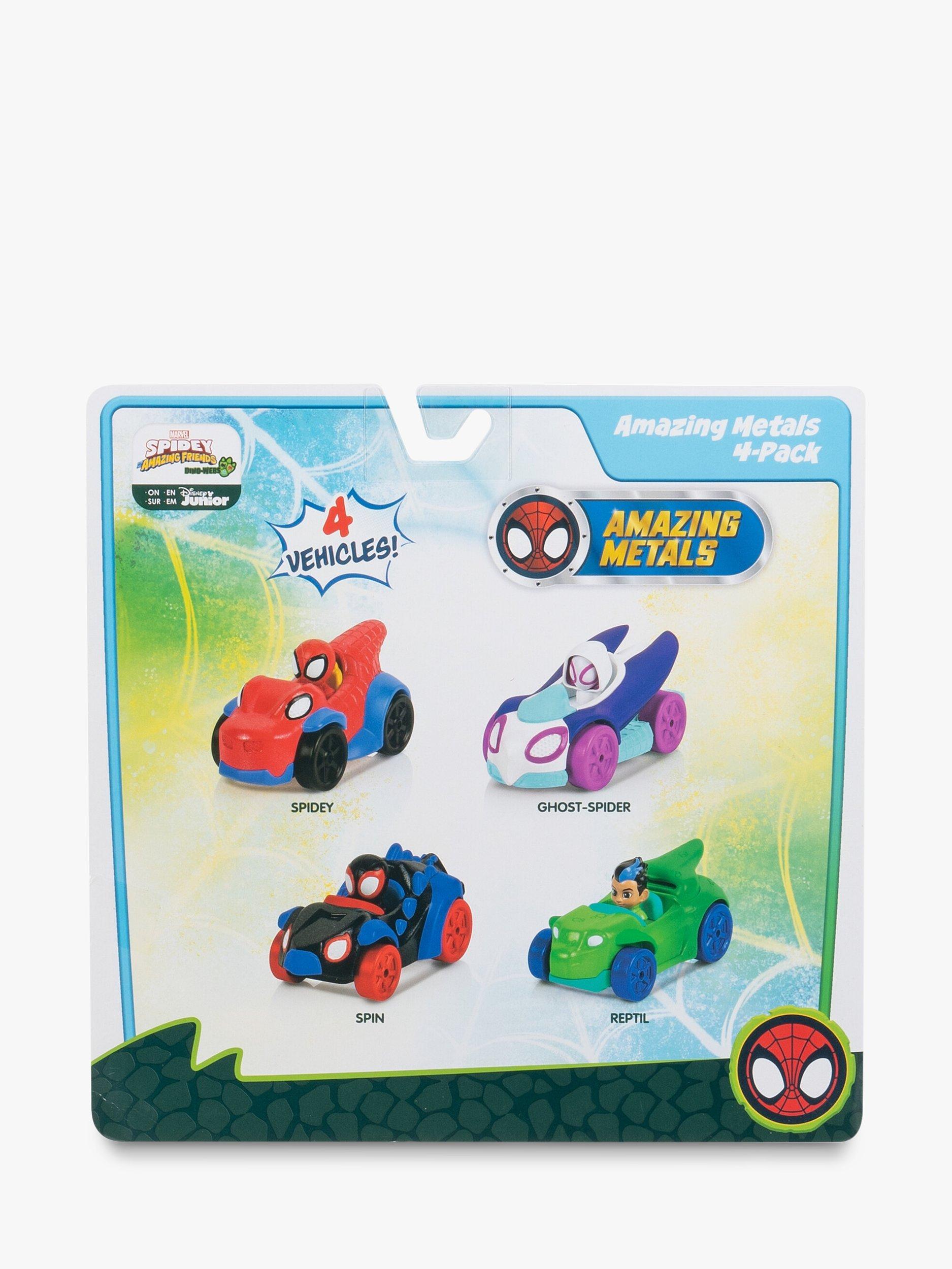 Spidey and His Amazing Friends vehicles 4 pack die-cast toys - British product
