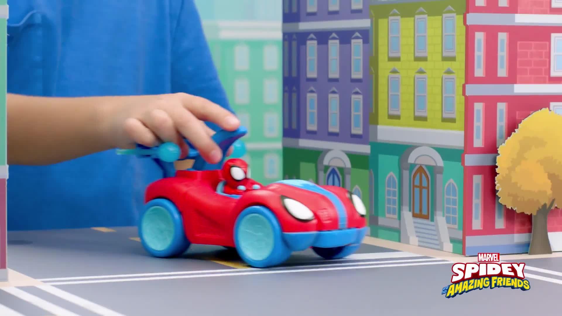 Spidey And His Amazing Friends Spidey-Rex Racer 2-in-1 vehicle toy, UK version