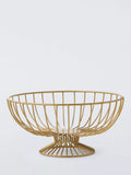 John Lewis footed wire basket 27cm gold - British product