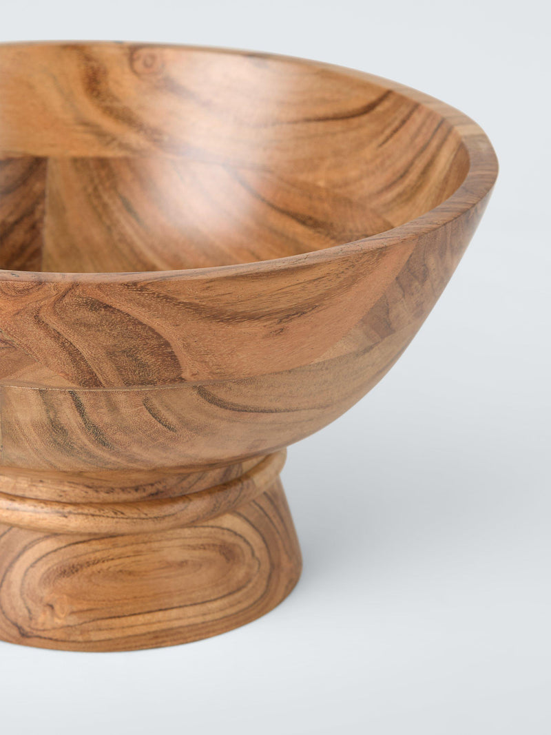 John Lewis footed acacia wood serving bowl 27cm, UK version
