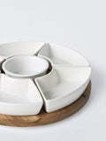 John Lewis wooden lazy Susan serving set with ceramic segments, UK version