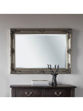 Gallery Direct Denver Baroque wall mirror silver 109.5x79cm, UK version