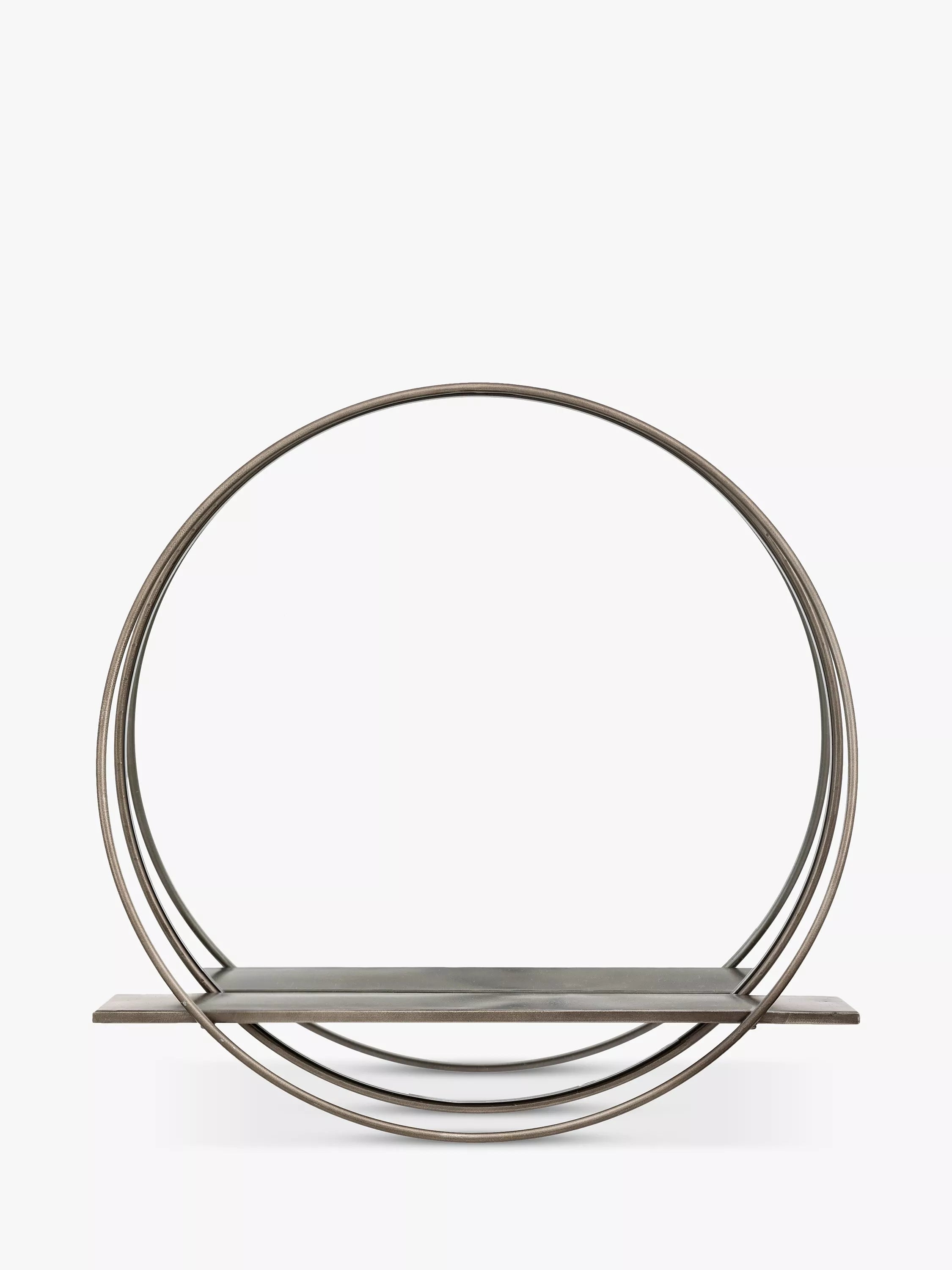 Gallery Direct Clanton black round wall mirror with shelf - British product