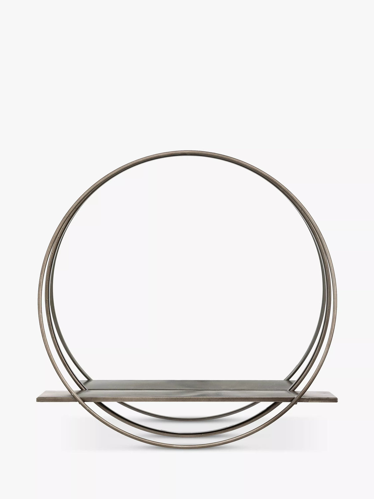 Gallery Direct Clanton black round wall mirror with shelf - British product