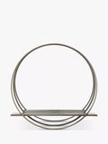 Gallery Direct Clanton black round wall mirror with shelf - British product