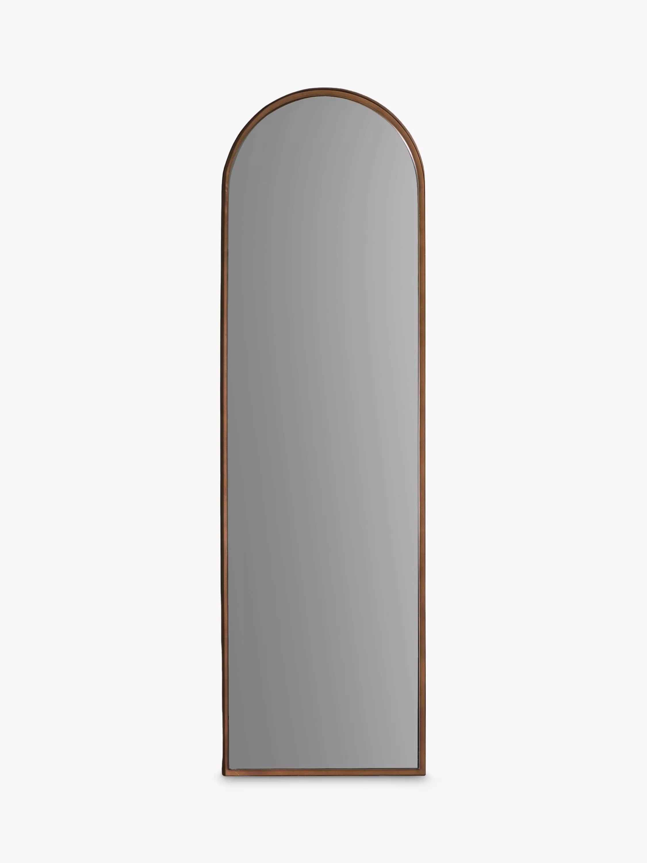 Gallery Direct Greystoke arched metal frame leaner mirror 170x50.5cm bronze, imported from the UK