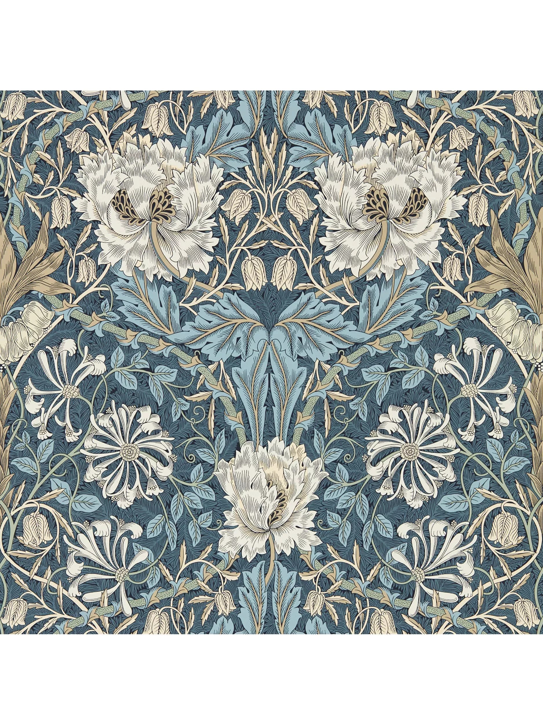 Morris & Co. Honeysuckle & Tulip wallpaper Woad/Thyme - British product